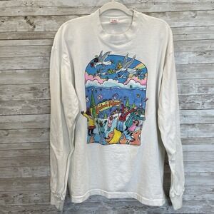 Vintage 80s Unisex XL Christmas Village Graphic T-Shirt Norris Hall Made In USA